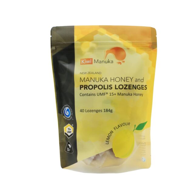 KIWI MANUKA UMF 15+ / 514+ MGO MANUKA HONEY & PROPOLIS LOZENGES (LEMON)